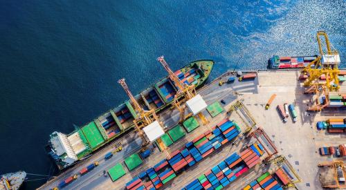 Cargo ship at port