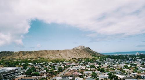 Aerial view of neighborhood