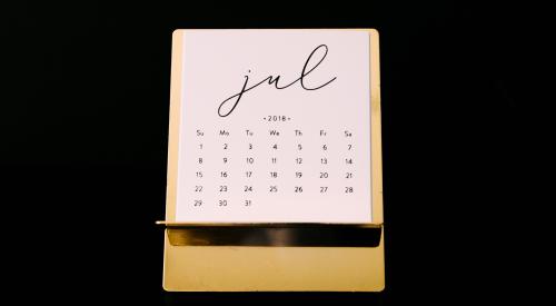 July desk calendar