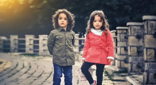 Children on a walkway