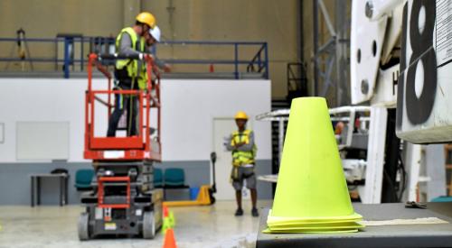 Construction training in warehouse