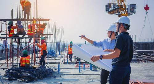 Construction workers on job site