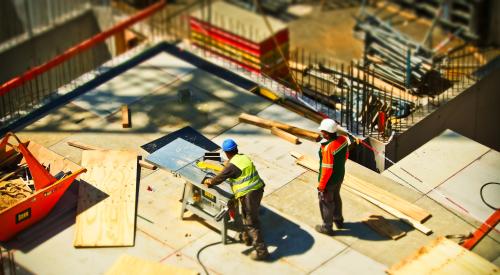 Construction workers on job site