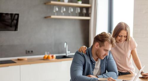 Couple looking at apartments