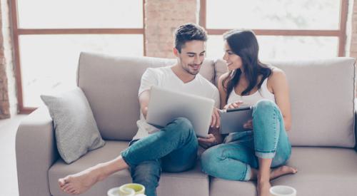 Couple looking at home virtually