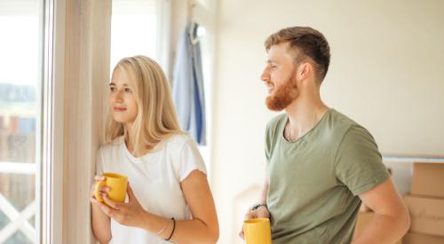 couple packing up to move into a new home