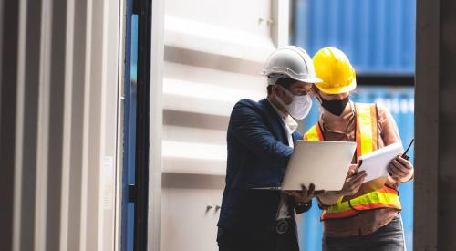 construction workers with masks