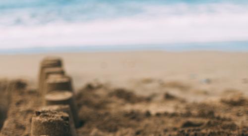 Sand castles on the beach