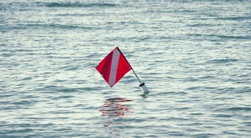 Red flag in ocean