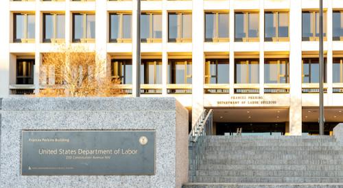 Outside of the Department of Labor building