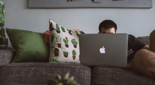 young man on laptop