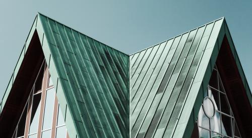 Metal roof on building