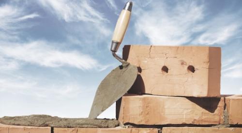 trowel and bricks on a jobsite