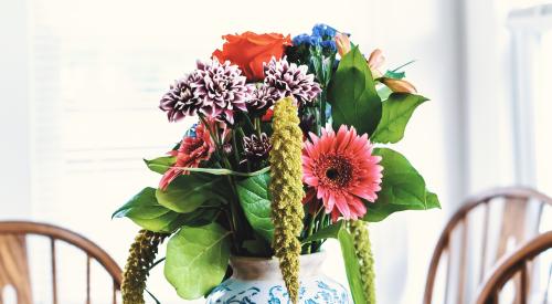 Table setting with floral arrangement