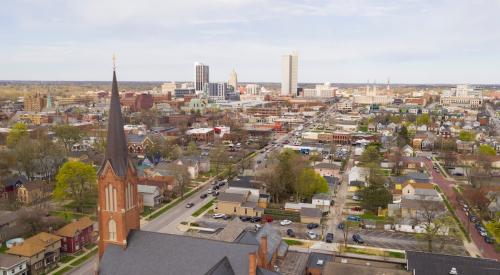 Aerial view of Fort Wayne, IN