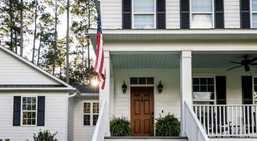 White house with large front porch