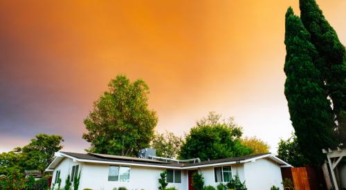 house with sunset