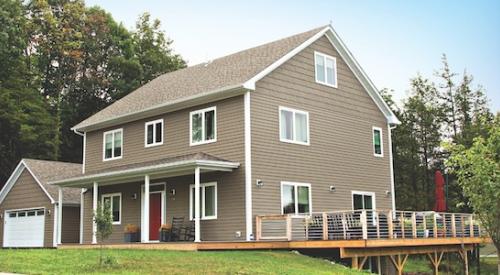 The exterior of am award-winning net zero home