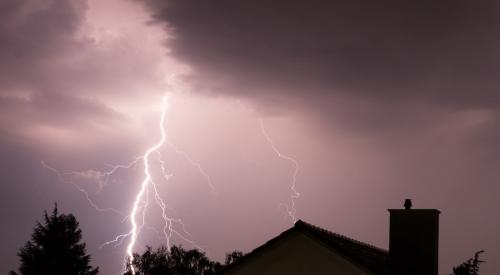 Home in thunderstorm