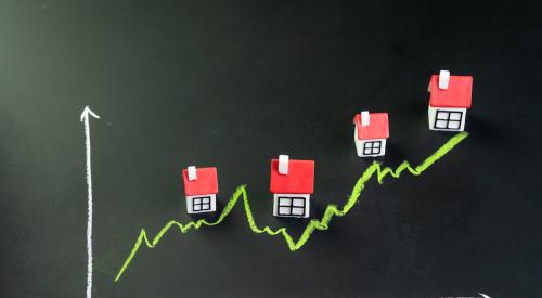 Line chart illustrating rising home prices