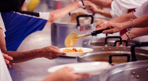 Cafeteria in homeless shelter