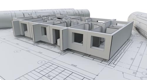 Gray house model and floor plans