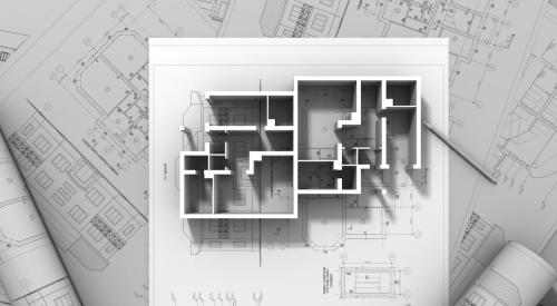 Floor plans and layout of single-family home