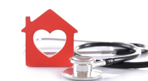 Red house and stethoscope 