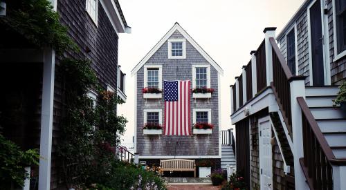 House with American flag