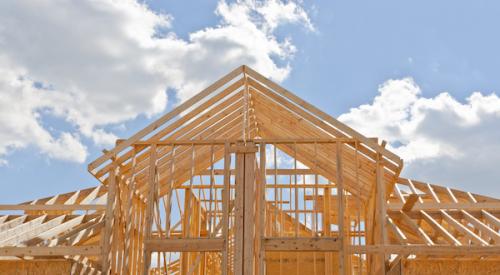 house framing blue skies