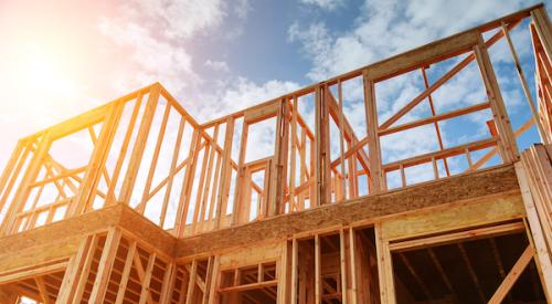 Housing Framing with blue sky