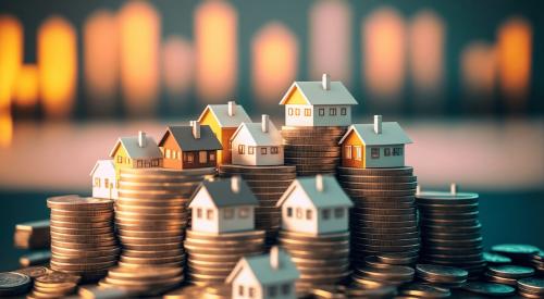 Houses on stacks of coins