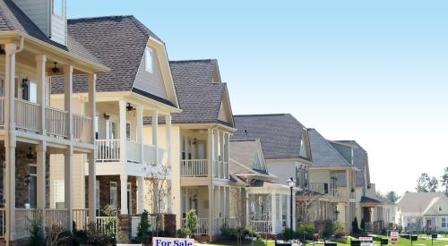 Row of houses for sale.