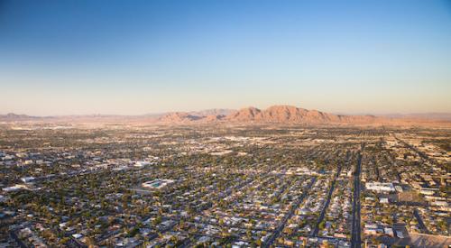 housing aerial away from downtown Las Vegas Nevada