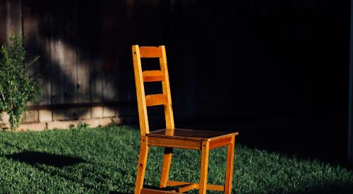 Wooden chair on a lawn