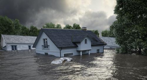 Flooded houses