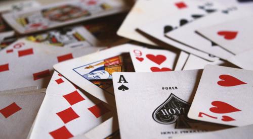 Playing cards on a table