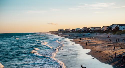 People on beach in North Carolina