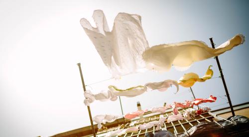 Hanging laundry