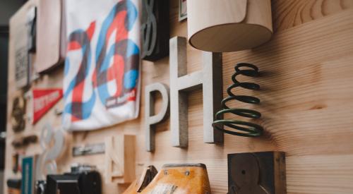 Table with a bunch of DIY projects on it