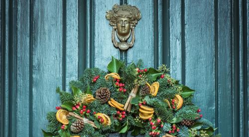 Housing forecast for 2019_housing experts weigh in_image: front door with wreath