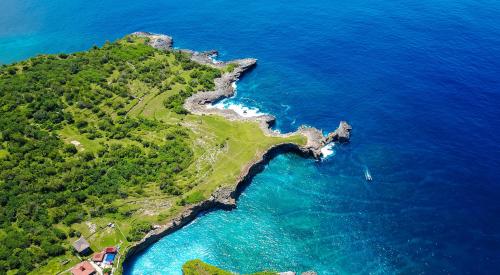 Aerial view of island