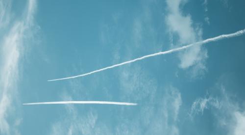 Flight paths in sky