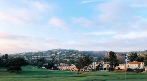 View of housing development from golf course