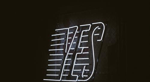 'Yes' neon sign