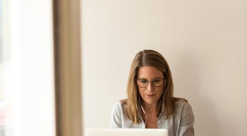 Woman at desk working