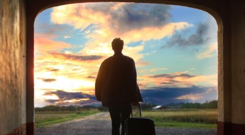 Man Leaving Suitcase