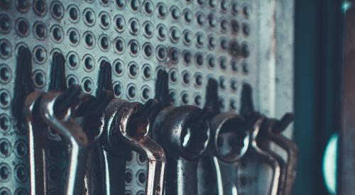 tools hanging on wall