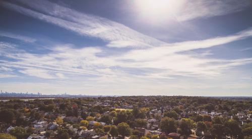 Aerial view of neighborhood