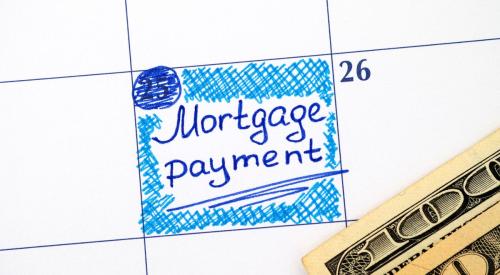 Mortgage payment due date highlighted on calendar